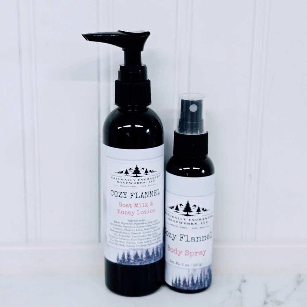 Cozy Flannel Body Lotion and cologne body spray set